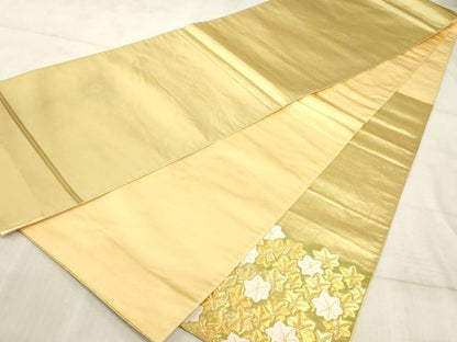 平和屋着物◎太鼓柄袋帯　楓　金糸　正絹　逸品　AAAO5309sx