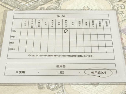 平和屋着物◎六通柄袋帯　唐織　亀甲花文　銀糸　正絹　逸品　AAAO5326sx