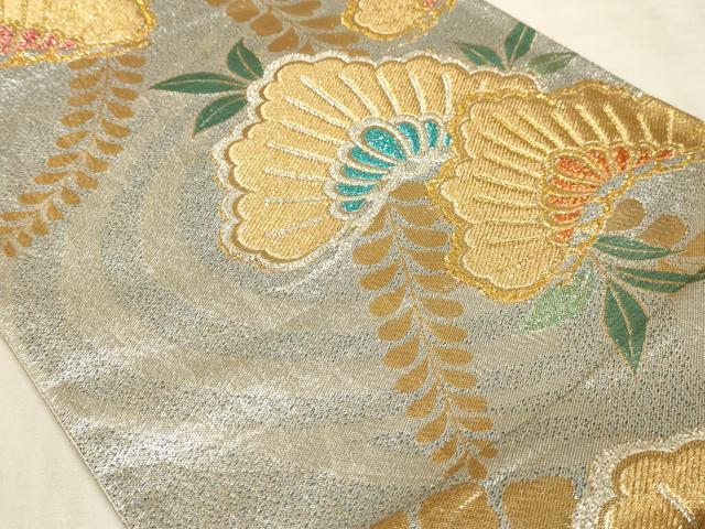 平和屋着物◎六通柄袋帯 流水松文 金銀糸 正絹 逸品 AAAO6690sx