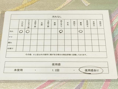 平和屋着物◎六通柄袋帯 紐文 金糸 正絹 逸品 AAAO6737sx
