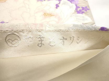 平和屋着物◎六通柄袋帯 唐織 草花菱文 金銀糸 正絹 逸品 AAAO6845st
