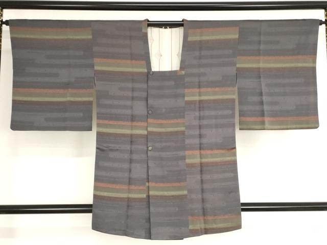 平和屋着物■道行コート エ霞文 正絹 逸品 AAAO7503bw