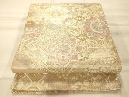 平和屋着物◎六通柄袋帯 唐織 蜀甲華文 金糸 正絹 逸品 AAAO8590fw