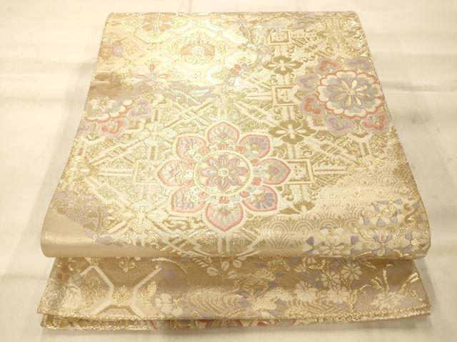 平和屋着物◎六通柄袋帯 唐織 蜀甲華文 金糸 正絹 逸品 AAAO8590fw