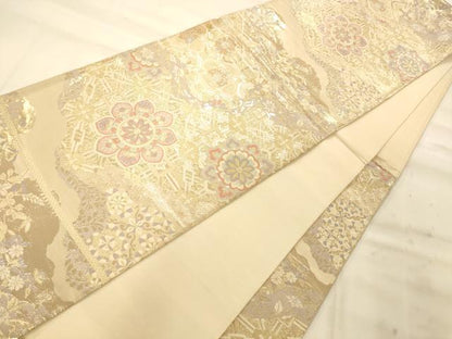 平和屋着物◎六通柄袋帯 唐織 蜀甲華文 金糸 正絹 逸品 AAAO8590fw