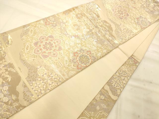 平和屋着物◎六通柄袋帯 唐織 蜀甲華文 金糸 正絹 逸品 AAAO8590fw