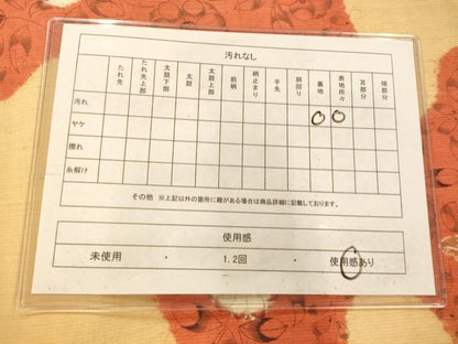 平和屋着物◎太鼓柄袋帯 手描き 紬地 流水草花文 正絹 逸品 AAAO8599fw