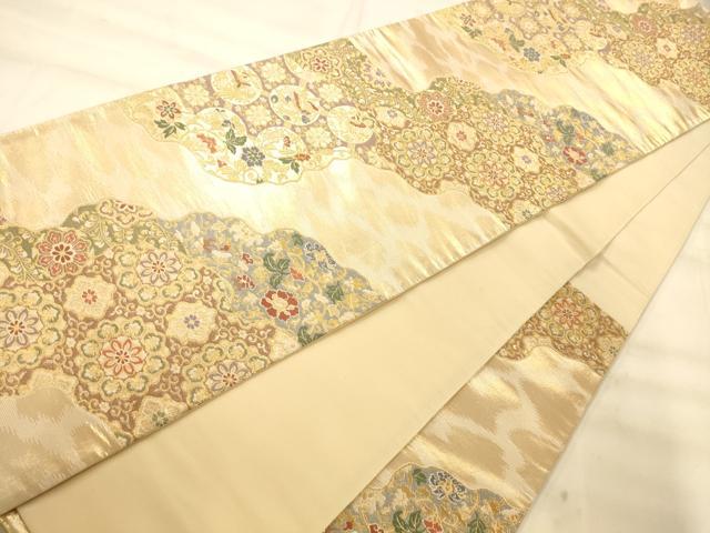 平和屋着物◎六通柄袋帯 唐織 飾彩文様錦 金糸 正絹 逸品 AAAO8609fw