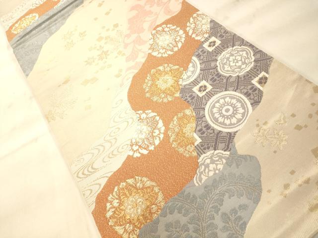 平和屋着物◎六通柄袋帯　唐織　道長正倉院花文　金銀糸　正絹　逸品　AAAO8627fw