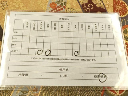 平和屋着物◎六通柄袋帯 唐織 熨斗重ね吉祥花鳥文 金糸 正絹 逸品 AAAO8632fw