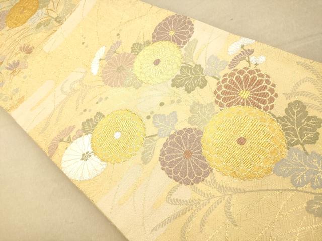 平和屋着物◎佐賀錦 六通柄袋帯 草花文 金銀糸 正絹 逸品 AAAO8652fw