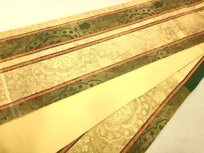 平和屋着物◎全通柄袋帯 盆栽 オリエント飾花文 正絹 逸品 AAAO8666fw
