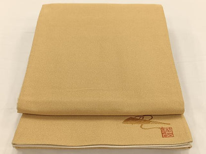 平和屋着物◎両面全通柄袋帯 作家物 美保姿 御所車花鳥文 金銀糸 正絹 逸品 AAAO8989ey