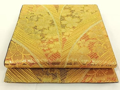 平和屋着物◎六通柄袋帯　舞花文　金糸　正絹　逸品　AAAO9019jh