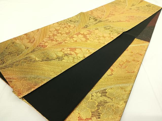 平和屋着物◎六通柄袋帯　舞花文　金糸　正絹　逸品　AAAO9019jh