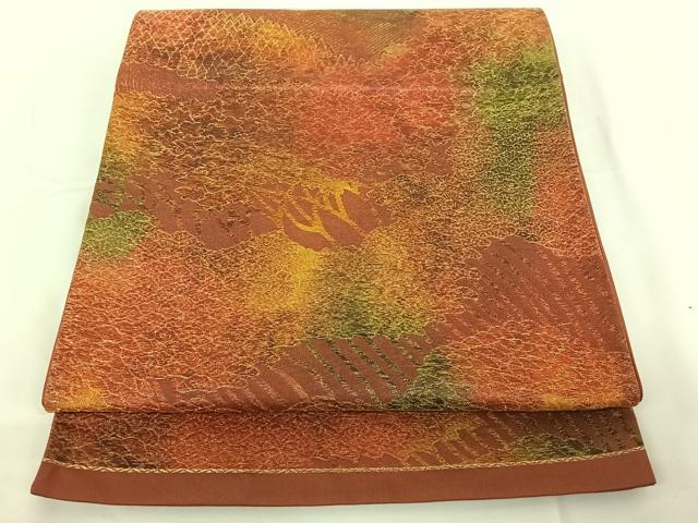 平和屋着物◎六通柄袋帯 樹林文 金糸 正絹 逸品 AAAO9396jh