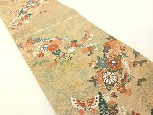 平和屋着物◎六通柄袋帯 金涛秀宝小袖文 金糸 引箔 正絹 逸品 AAAO9516jh
