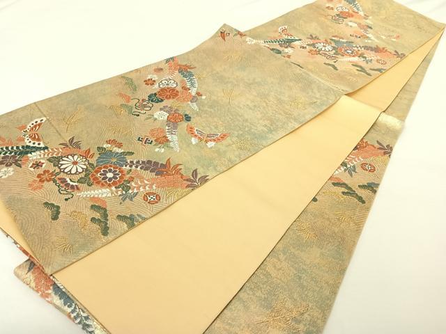 平和屋着物◎六通柄袋帯 金涛秀宝小袖文 金糸 引箔 正絹 逸品 AAAO9516jh