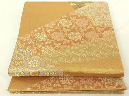 平和屋着物◎六通柄袋帯 切嵌有職文 金糸 正絹 逸品 AAAO9559jh