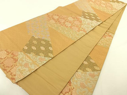 平和屋着物◎六通柄袋帯 切嵌有職文 金糸 正絹 逸品 AAAO9559jh