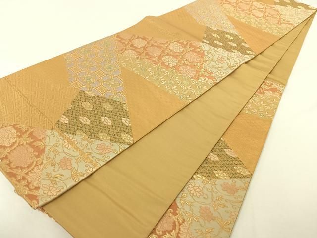 平和屋着物◎六通柄袋帯 切嵌有職文 金糸 正絹 逸品 AAAO9559jh