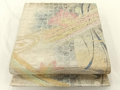 平和屋着物◎六通柄袋帯 流水舞花文 金銀糸 正絹 逸品 AAAP0375wt