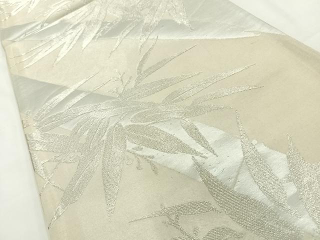 平和屋着物◎六通柄袋帯 笹竹文 銀糸 引箔 正絹 逸品 AAAP0420wt