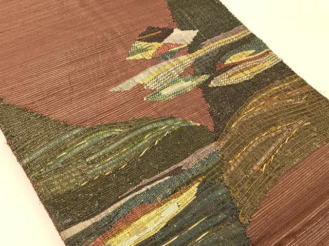 平和屋着物■太鼓柄袋帯 風景霞文 金糸 正絹 逸品 AAAP0537ey