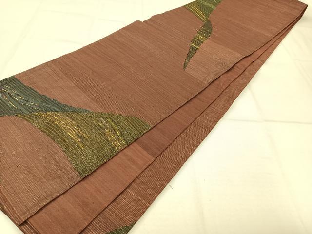 平和屋着物■太鼓柄袋帯 風景霞文 金糸 正絹 逸品 AAAP0537ey