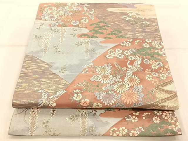 平和屋着物◎六通柄袋帯 九百錦 山麗春秋文 金糸