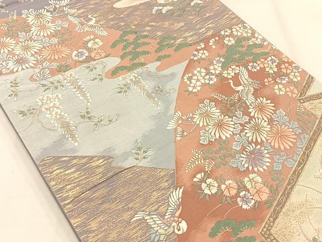 平和屋着物◎六通柄袋帯 九百錦 山麗春秋文 金糸 正絹 逸品 AAAP0597ey