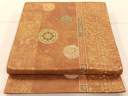 平和屋着物◎六通柄袋帯 正倉院鈿荘文 金銀糸 正絹 逸品 AAAP0614ey