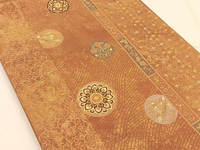 平和屋着物◎六通柄袋帯 正倉院鈿荘文 金銀糸 正絹 逸品 AAAP0614ey