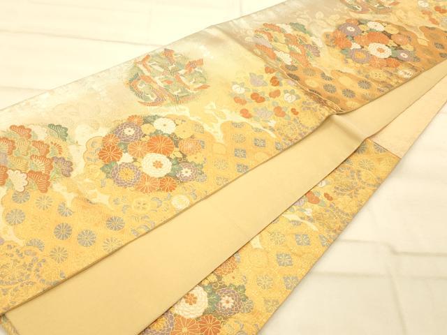 平和屋着物◎六通柄袋帯　唐織　太子円雅　金銀糸　正絹　逸品　AAAP0930fw