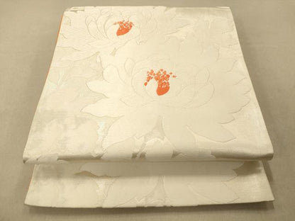 平和屋着物◎六通柄袋帯　唐織　牡丹文　正絹　逸品　AAAP0954fw