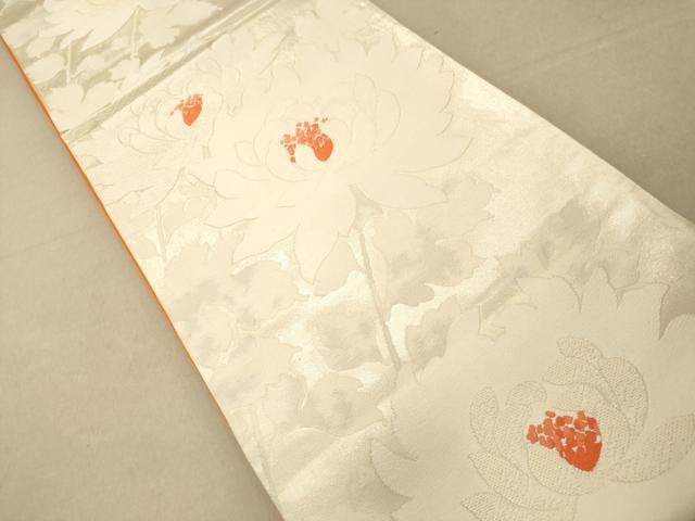 平和屋着物◎六通柄袋帯　唐織　牡丹文　正絹　逸品　AAAP0954fw