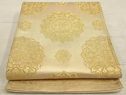 平和屋着物◎六通柄袋帯 正倉院花文 金糸 引箔 正絹 逸品 AAAP1123tm