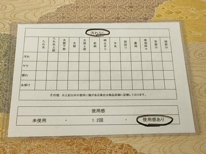 平和屋着物◎六通柄袋帯 雲取り草花文 金糸 正絹 逸品 AAAP1172tm
