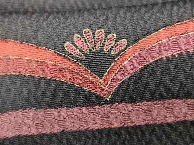 平和屋着物■道行コート 横段文 金彩 正絹 逸品 AAAP2286fy