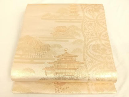 平和屋着物◎六通柄袋帯 京景色 引箔錦 正絹 逸品 AAAP2942wt