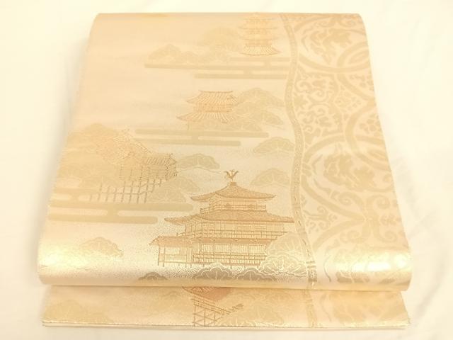 平和屋着物◎六通柄袋帯 京景色 引箔錦 正絹 逸品 AAAP2942wt