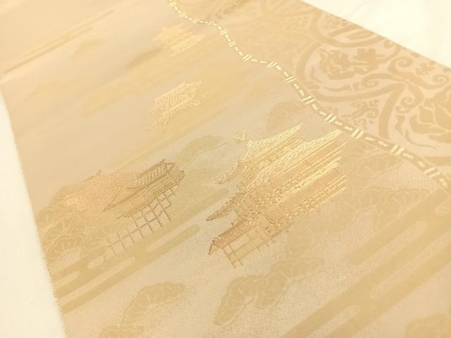 平和屋着物◎六通柄袋帯 京景色 引箔錦 正絹 逸品 AAAP2942wt