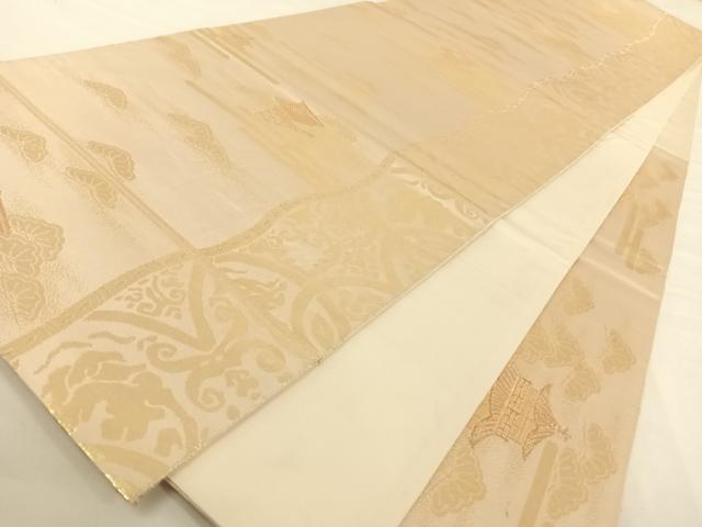 平和屋着物◎六通柄袋帯 京景色 引箔錦 正絹 逸品 AAAP2942wt
