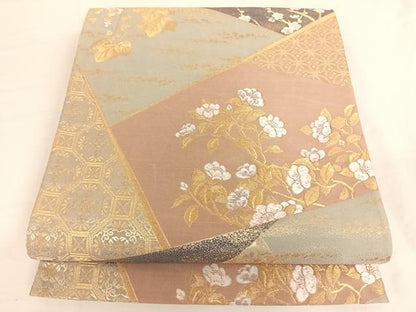 平和屋着物◎六通柄袋帯 唐織 至福琳派鶴遊文 金糸 正絹 逸品 AAAP2949wt