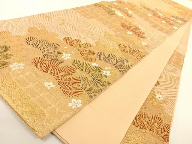 平和屋着物◎六通柄袋帯 唐織 松尽くし 金糸 正絹 逸品 AAAP2955wt