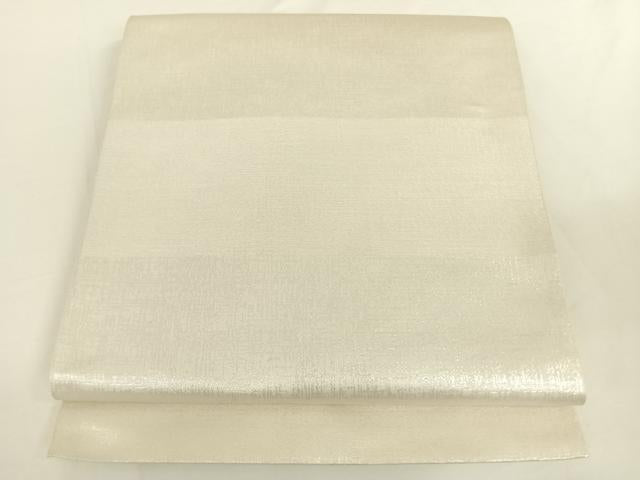 平和屋着物◎六通柄袋帯 横段霞文 銀糸 正絹 逸品 AAAP2967wt