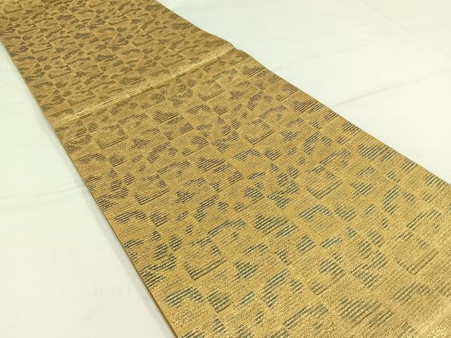 平和屋着物◎六通柄袋帯 格子文 金糸 正絹 逸品 AAAP3874jh