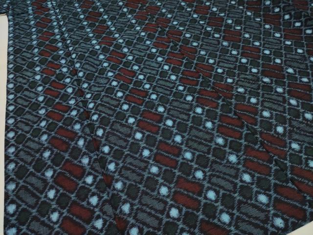 平和屋着物●久留米絣 単衣 籠目文 綿 逸品 AAAP4010ck
