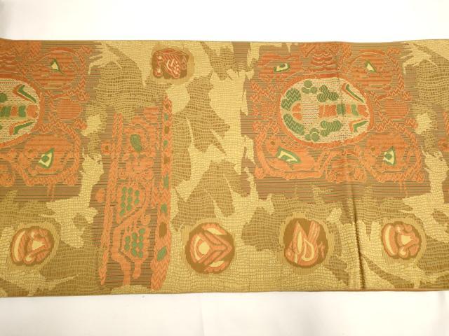 平和屋着物◎八寸名古屋帯　鳥獣文　正絹　逸品　AAAP4407st