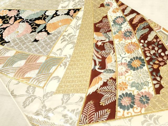 平和屋着物◎六通柄袋帯 唐織 熨斗鳳凰花文 金銀糸 正絹 逸品 AAAP4489ru